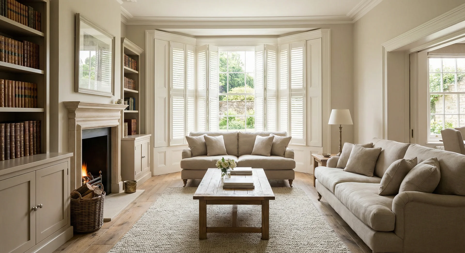 Beautiful wooden shutters in a Derbyshire home